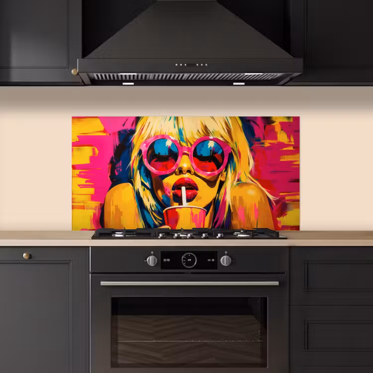 Zonnebril - Roze - Vrouw - Rietje keuken achterwand spatscherm middel -sfeer1