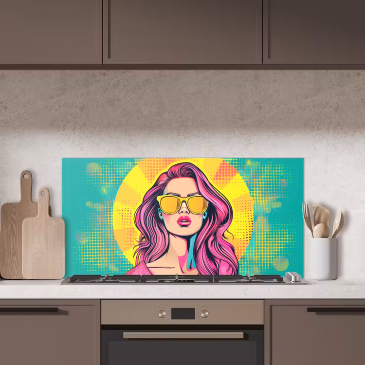 Zonnebril - Vrouw - Zonnig - Geel keuken achterwand spatscherm middel -sfeer2