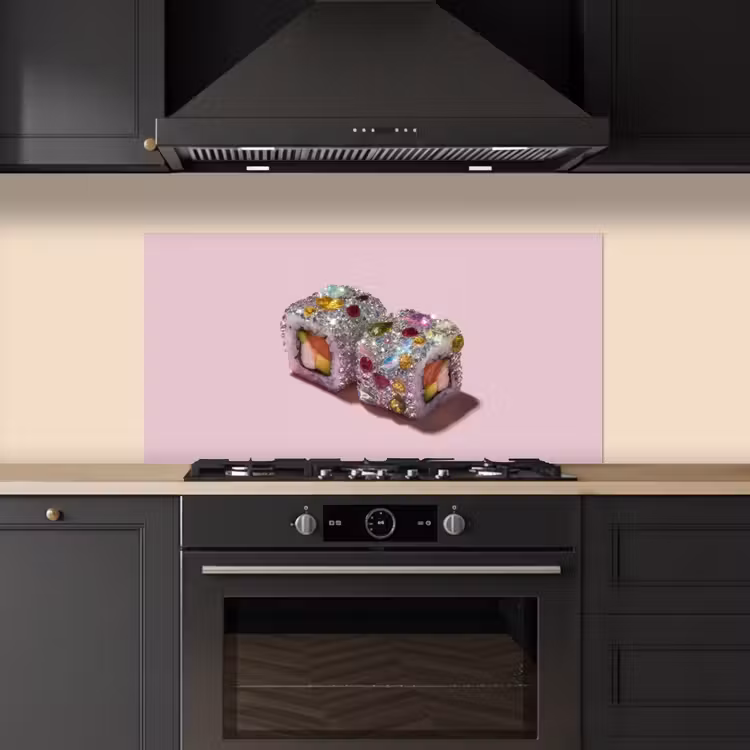 Sushi - Rolletjes - Steentjes - Kleurrijk keuken achterwand spatscherm middel -sfeer1