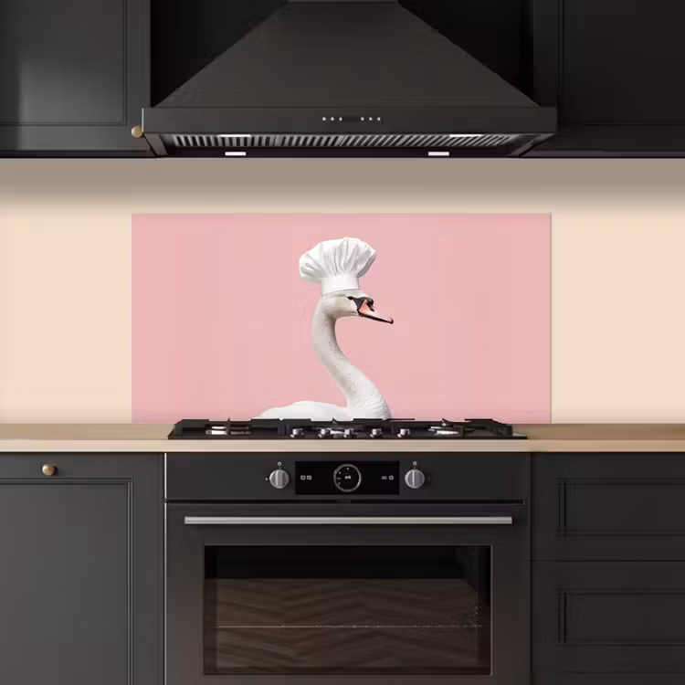 Zwaan - Koksmuts - Mooi - Klassiek keuken achterwand spatscherm middel -sfeer1