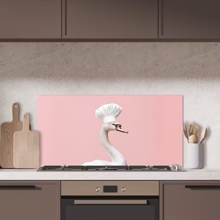 Zwaan - Koksmuts - Mooi - Klassiek keuken achterwand spatscherm middel -sfeer2