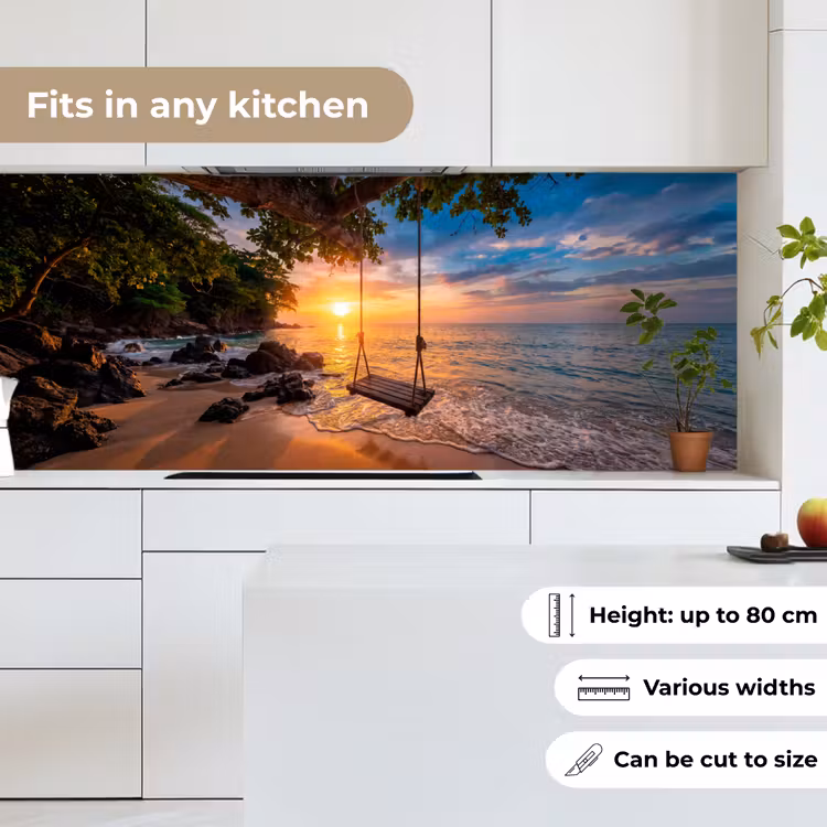 Schommel - Strand - Zonsondergang - Natuur - Oranje keuken achterwand 2 middel -sfeer4_UK