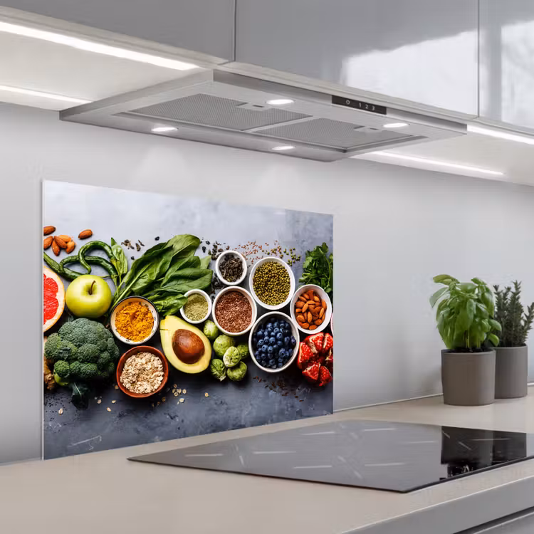 Symfonie van Superfoods keuken achterwand spatscherm middel -3d_schuin