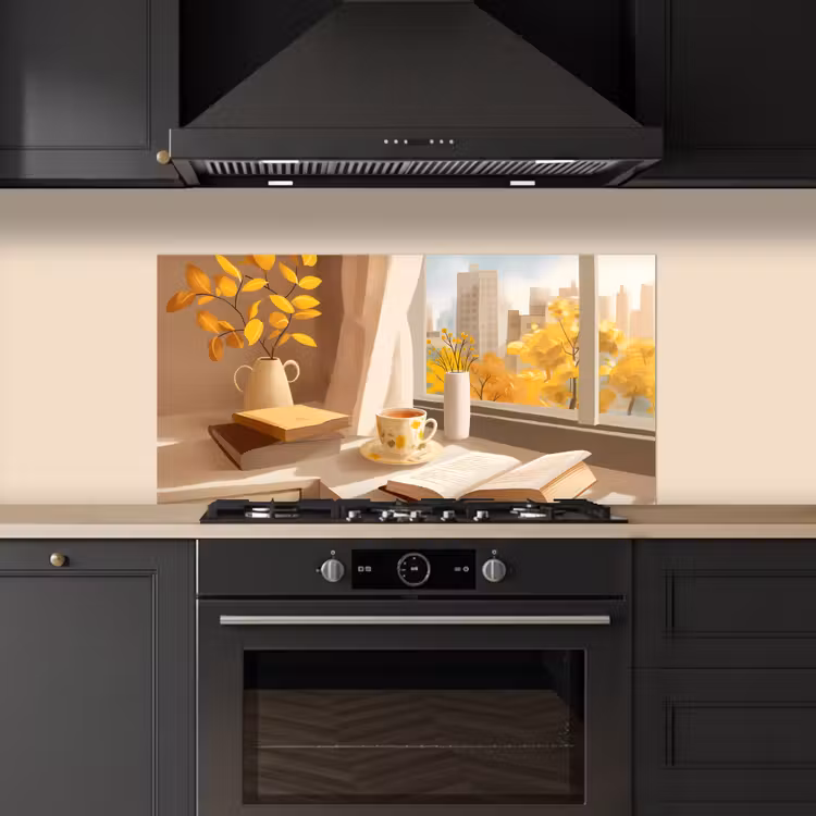 Thee - Boek - Thee - Herfst keuken achterwand spatscherm middel -sfeer1