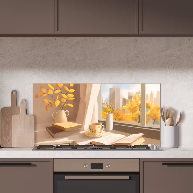 Thee - Boek - Thee - Herfst keuken achterwand spatscherm middel -sfeer2
