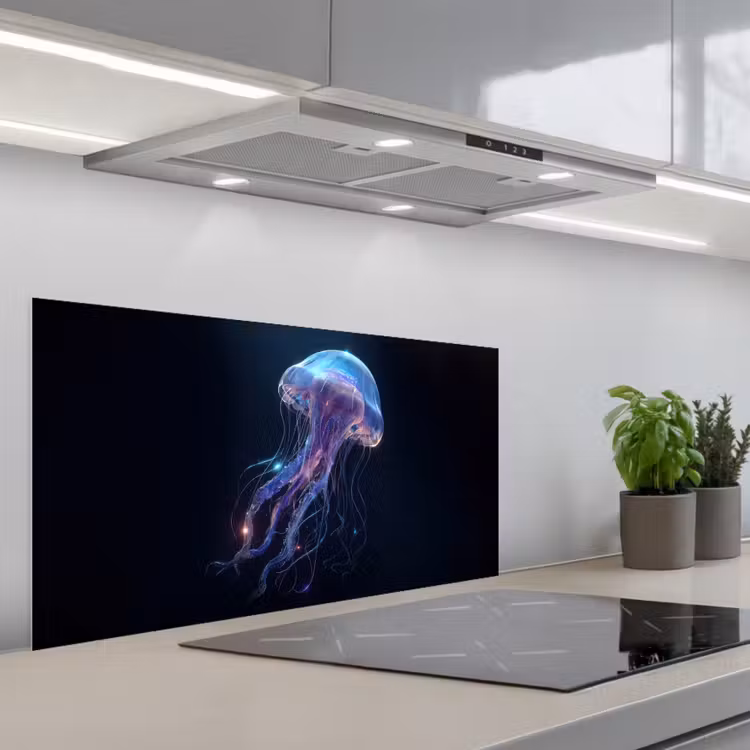Tentakels - Kwal - Paars - Sprankeling keuken achterwand spatscherm middel -3d_schuin