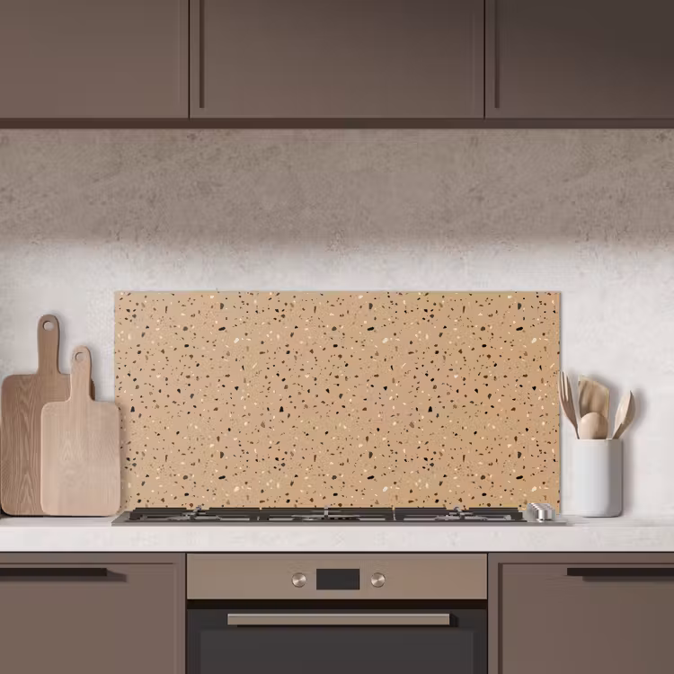 Terrazzo - Patroon - Beige keuken achterwand spatscherm middel 899 -sfeer2