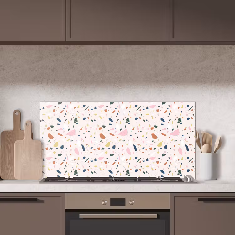 Terrazzo - Patroon - Kleurrijk keuken achterwand spatscherm middel 899 -sfeer2