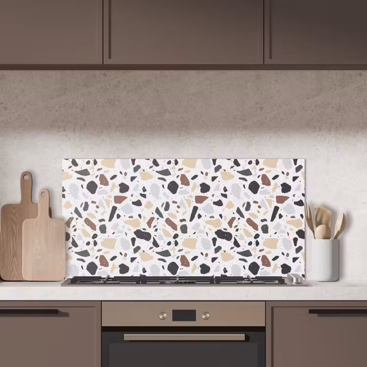 Terrazzo - Patroon - Kleurrijk - Klei keuken achterwand spatscherm middel 899 -sfeer2