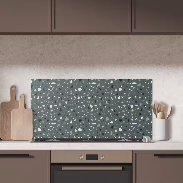 Terrazzo - Patroon - Kleurrijk - Groen keuken achterwand spatscherm middel 899 -sfeer2