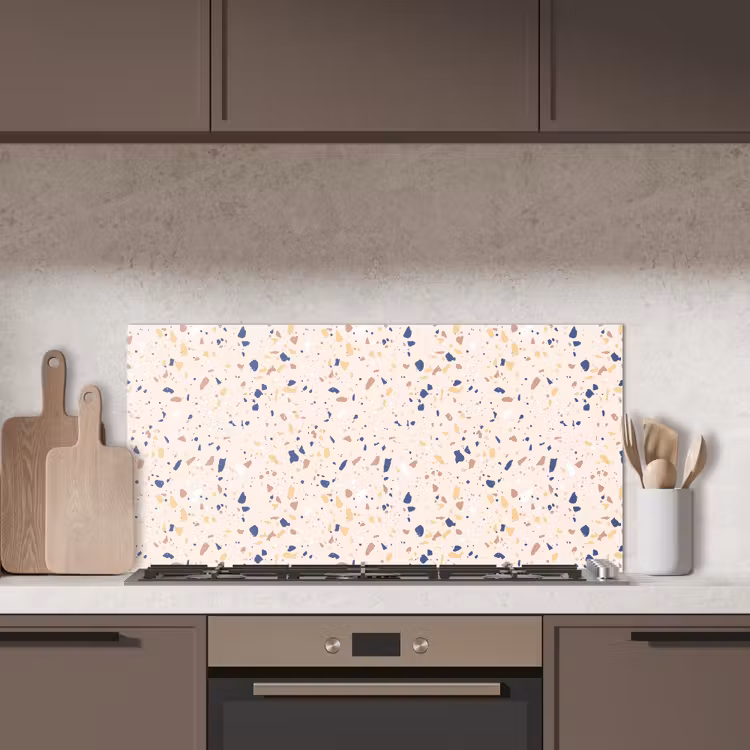 Terrazzo - Patroon - Kleurrijk - Indigo keuken achterwand spatscherm middel 899 -sfeer2
