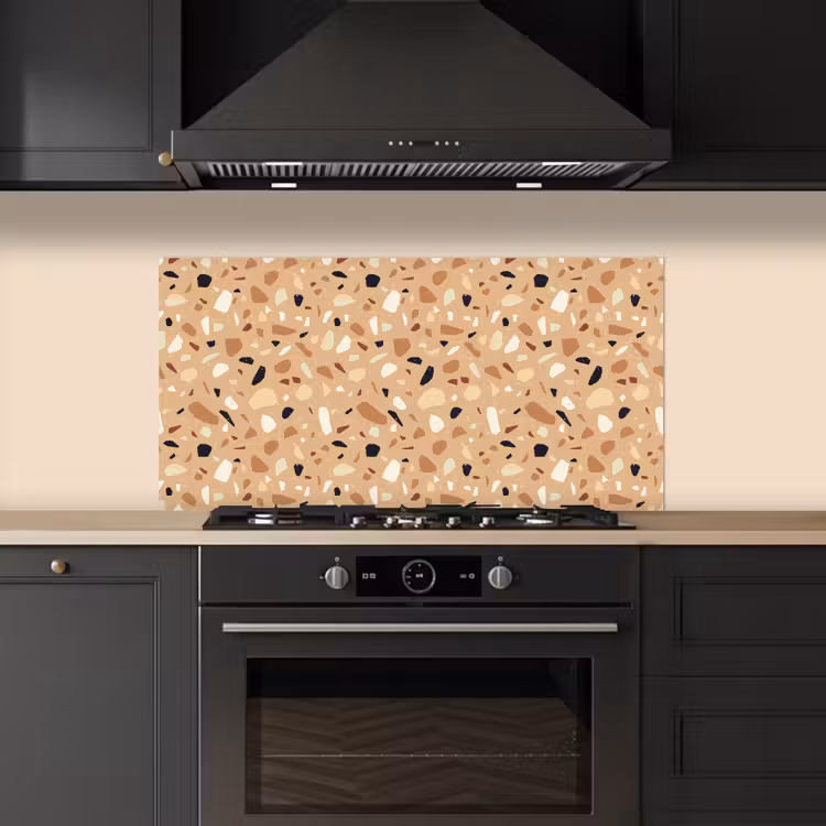Terrazzo - Patroon - Kleurrijk - Oranje keuken achterwand spatscherm middel 899 -sfeer1