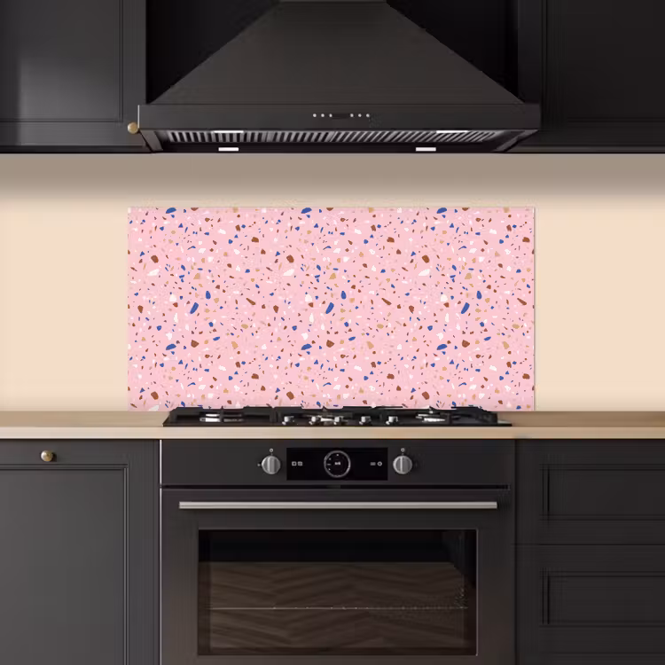 Terrazzo -  Patroon - Kleurrijk - Roze keuken achterwand spatscherm middel 899 -sfeer1