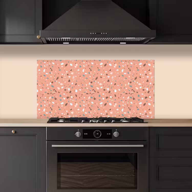 Terrazzo -  Patroon - Kleurrijk - Roze - Blauw keuken achterwand spatscherm middel 899 -sfeer1