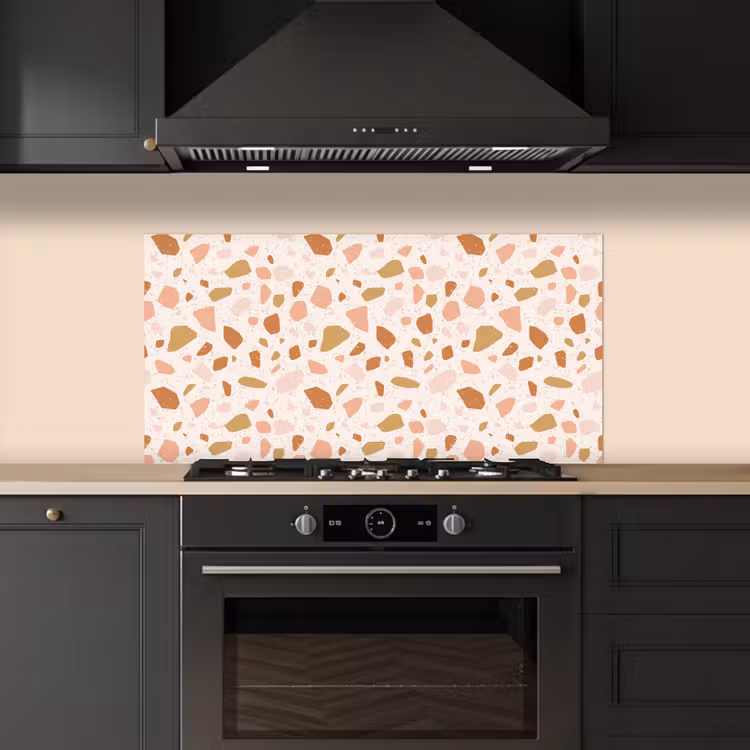Terrazzo -  Patroon - Kleurrijk - Zalm keuken achterwand spatscherm middel 899 -sfeer1
