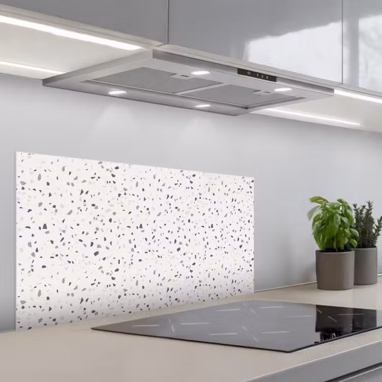 Terrazzo - Patroon - Créme keuken achterwand spatscherm middel 899 -3d_schuin