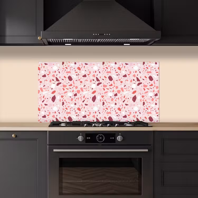 Terrazzo - Patroon - Roze keuken achterwand spatscherm middel 899 -sfeer1