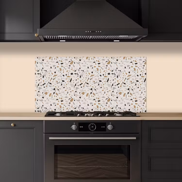 Terrazzo - Patroon - Staal keuken achterwand spatscherm middel 899 -sfeer1