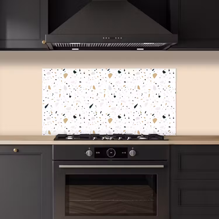 Terrazzo - Patroon - Wit - Neutraal keuken achterwand spatscherm middel 899 -sfeer1