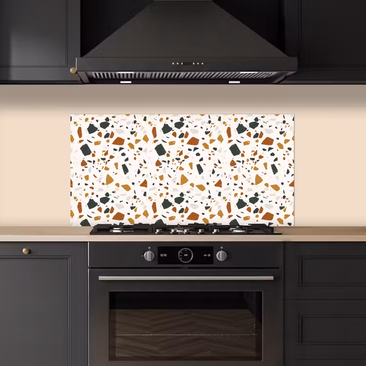 Terrazzo - Patroon - Wit - Terra keuken achterwand spatscherm middel 899 -sfeer1