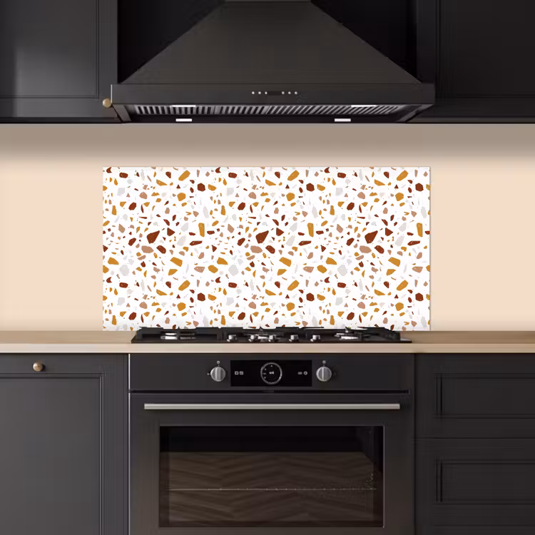 Terrazzo -  Patroon - Wit - Urban keuken achterwand spatscherm middel 899 -sfeer1