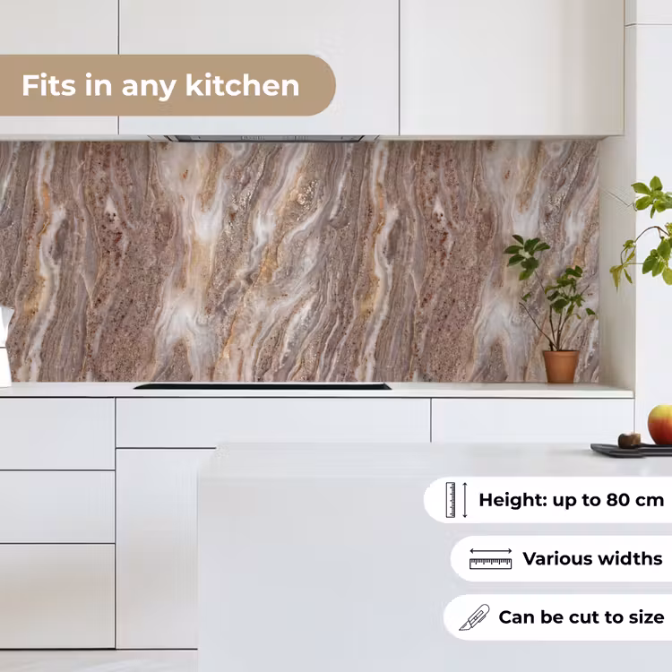 Textuur - Steen - Abstract - Beige keuken achterwand 2 middel -sfeer4_UK