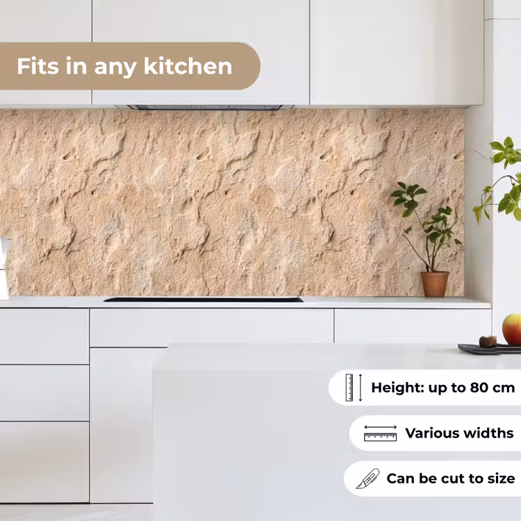 Textuur - Steen - Natuur - Beige keuken achterwand 2 middel -sfeer4_UK
