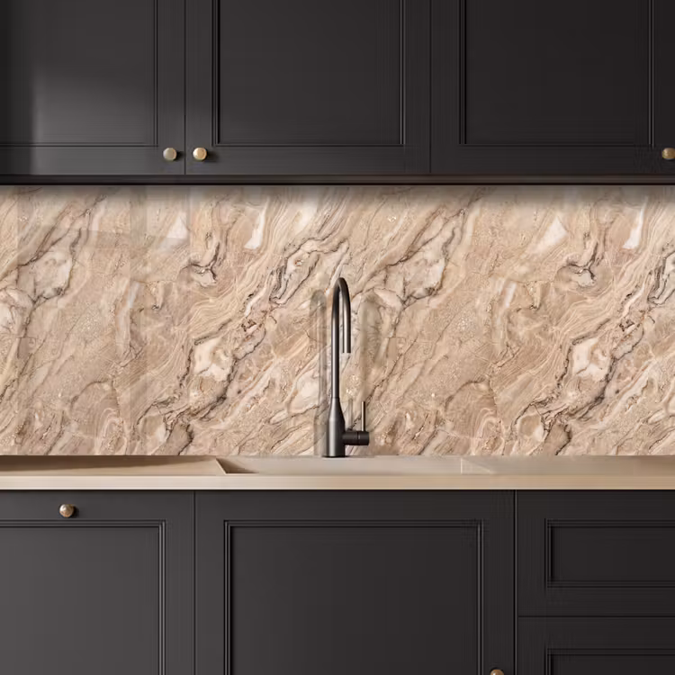 Textuur - Aders - Abstract - Modern - Beige keuken achterwand 2 middel -sfeer1