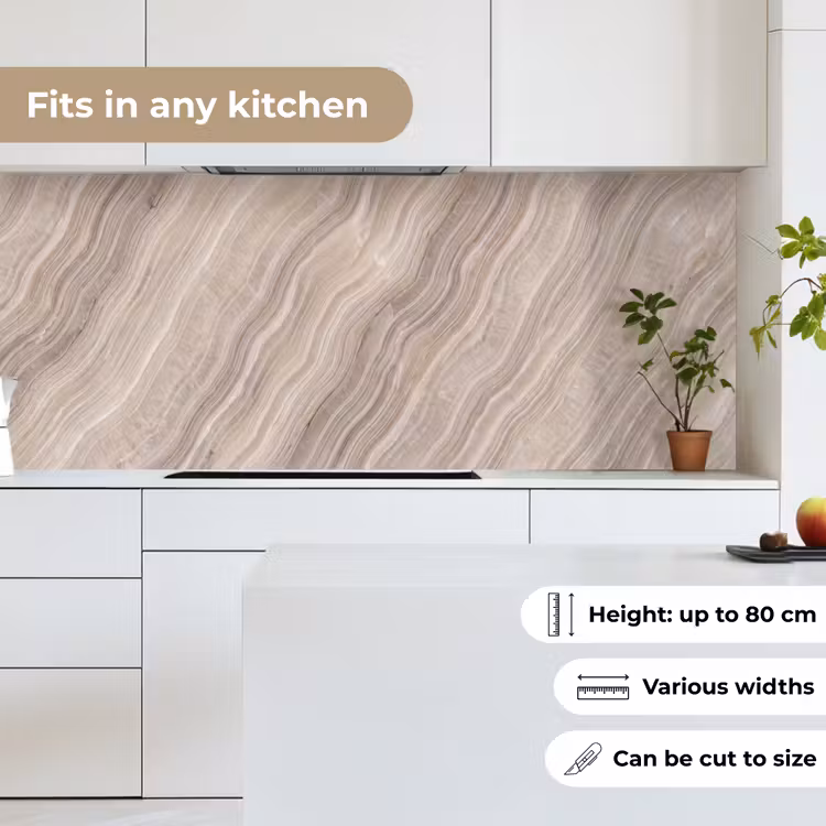Textuur - Golvend - Abstract - Modern - Beige keuken achterwand 2 middel -sfeer4_UK