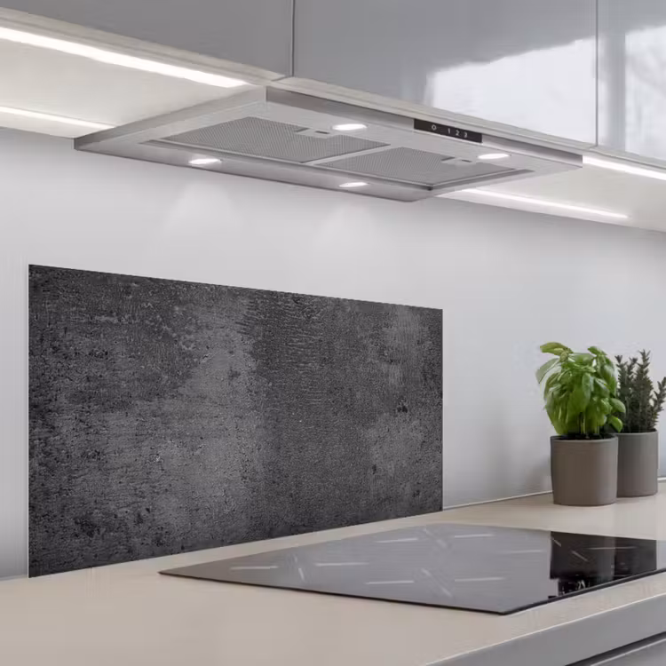 Structuur - Beton - Grijs - Industrieel - Rustiek keuken achterwand spatscherm middel -3d_schuin
