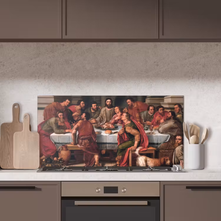 Het laatste avondmaal - Schilderij van Willem Key keuken achterwand spatscherm middel -sfeer2