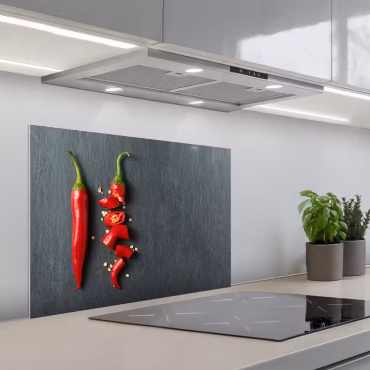 Het Spectrum van Pittigheid keuken achterwand spatscherm middel -3d_schuin