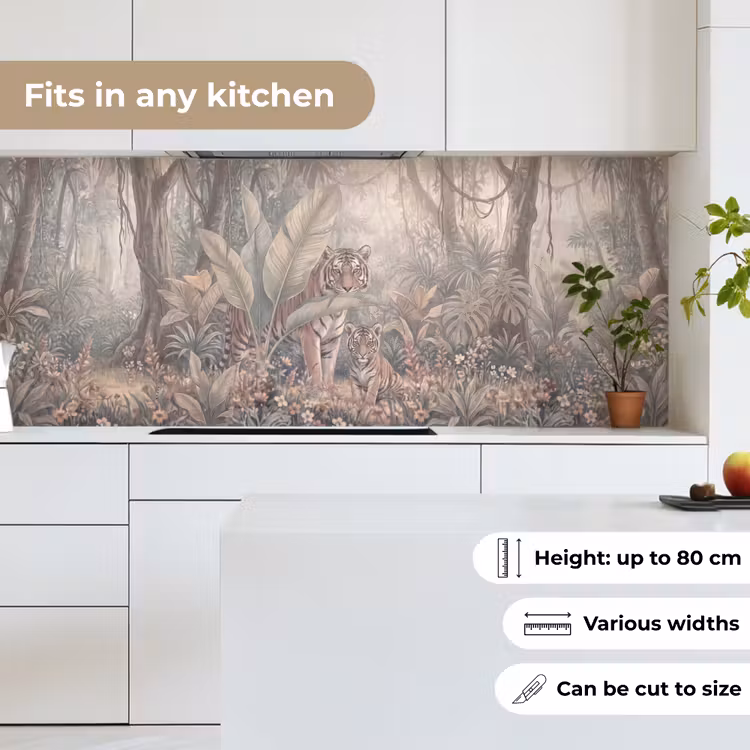 Tijger - Welp - Jungle - Illustratie - Dieren keuken achterwand 2 middel -sfeer4_UK