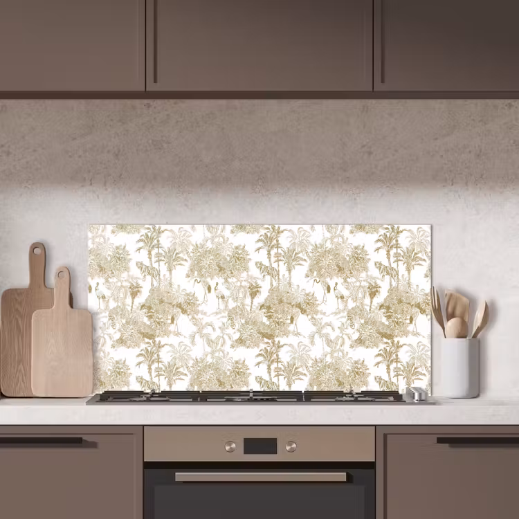 Tijger - Jungle - Vogel - Beige keuken achterwand spatscherm middel 899 -sfeer2
