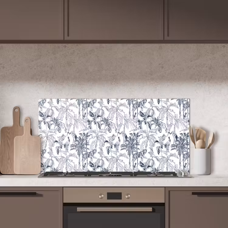 Tijger - Jungle - Blauw keuken achterwand spatscherm middel 899 -sfeer2