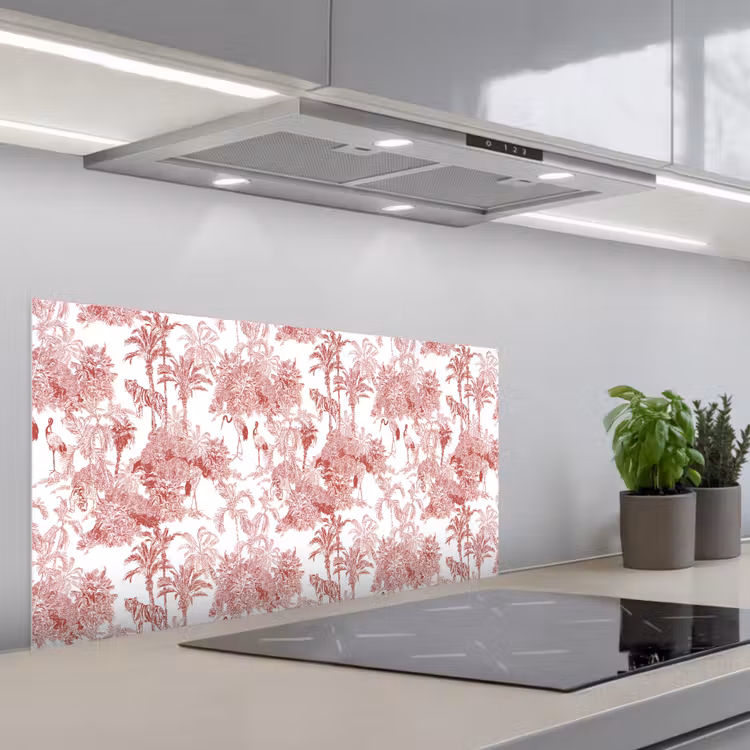Tijger - Jungle - Natuur - Rood keuken achterwand spatscherm middel 899 -3d_schuin