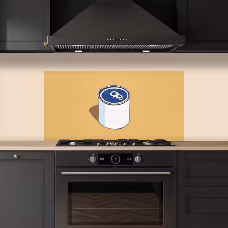 Blikje - Minimalistisch - Blauw - Illustratie keuken achterwand spatscherm middel -sfeer1