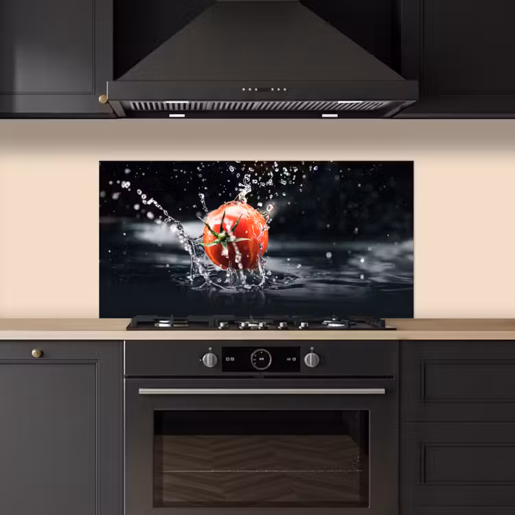Tomaat - Groente - Stilleven - Water - Rood keuken achterwand spatscherm middel -sfeer1