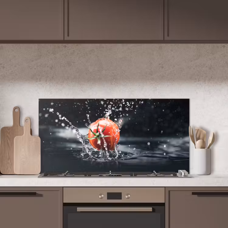 Tomaat - Groente - Stilleven - Water - Rood keuken achterwand spatscherm middel -sfeer2