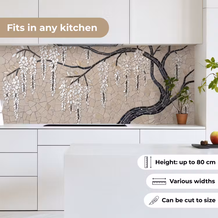 Boom - Bloemen - Mozaïek - Kunst - Wit keuken achterwand 2 middel -sfeer4_UK