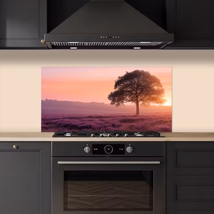 Boom - Heide - Zonsopgang keuken achterwand spatscherm middel -sfeer1