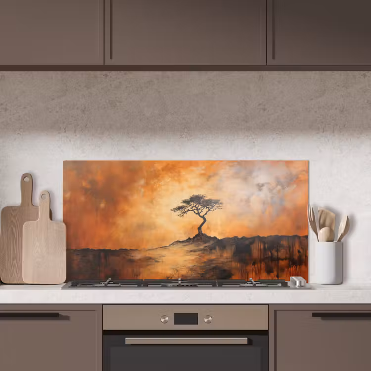 Boom - Landschap - Oranje keuken achterwand spatscherm middel -sfeer2