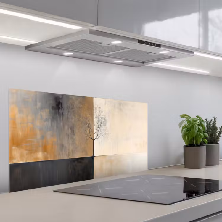 Boom - Vlakken - Takken - Kleurverloop keuken achterwand spatscherm middel -3d_schuin