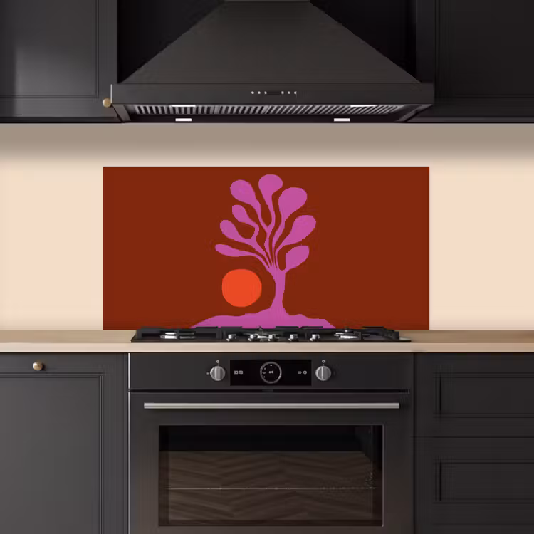 Boom - Paars - Cirkel - Vloeiend keuken achterwand spatscherm middel -sfeer1