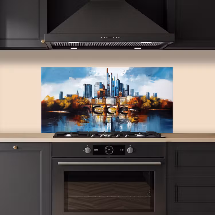 Bomen Frankfurt- Stad - Skyline - Brug keuken achterwand spatscherm middel -sfeer1