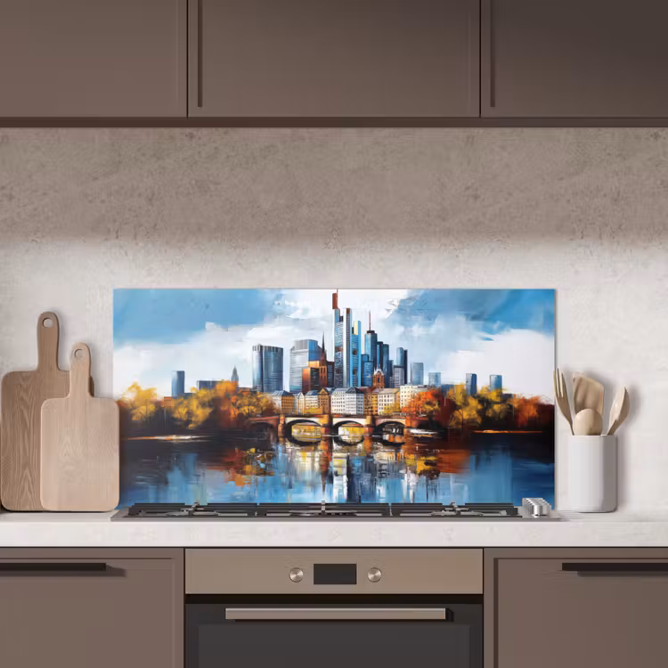 Bomen Frankfurt- Stad - Skyline - Brug keuken achterwand spatscherm middel -sfeer2