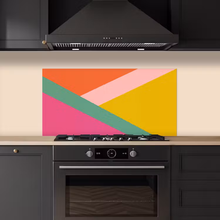 Driehoeken - Kleurrijk - Abstract keuken achterwand spatscherm middel -sfeer1