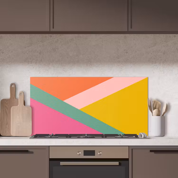 Driehoeken - Kleurrijk - Abstract keuken achterwand spatscherm middel -sfeer2