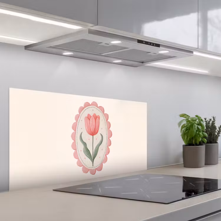 Tulp - Lijst - Ovaal - Illustratie keuken achterwand spatscherm middel -3d_schuin