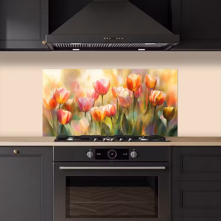 Tulpen - Sprookjesachtig - Kleurrijk keuken achterwand spatscherm middel -sfeer1
